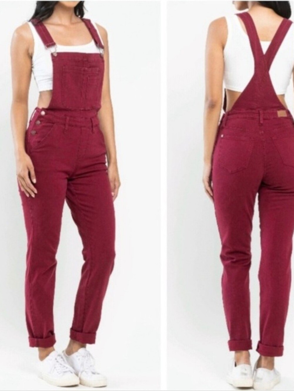 NWT Judy Blue Overalls Maroon Size L